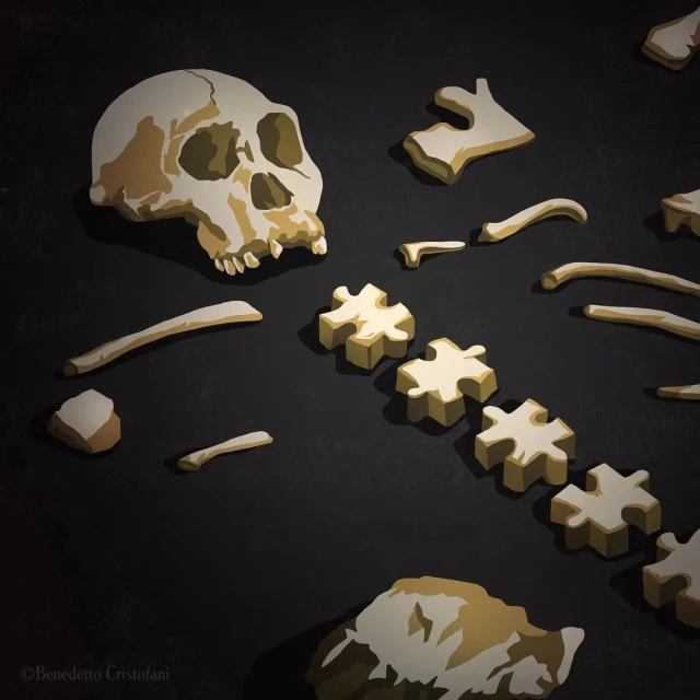 Illustration of a skull next to scattered puzzle pieces on a dark background, creating a visual metaphor for problem-solving.