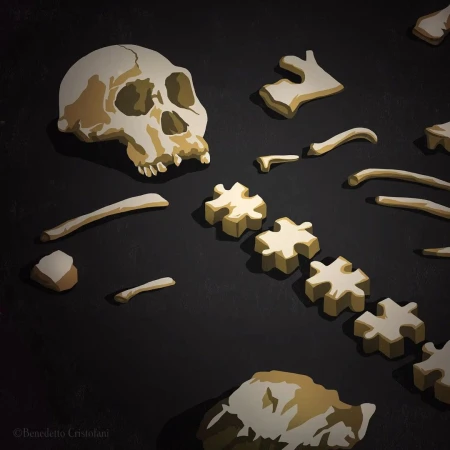 Illustration of a skull next to scattered puzzle pieces on a dark background, creating a visual metaphor for problem-solving.