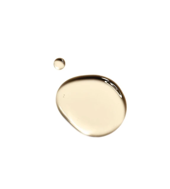Close-up studio shot of two translucent liquid drops on a white background, highlighting their clear, reflective texture.