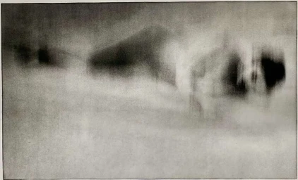 Monochrome abstract photographic artwork with blurred tonal forms and soft gradients by Chantal Elisabeth Ariens