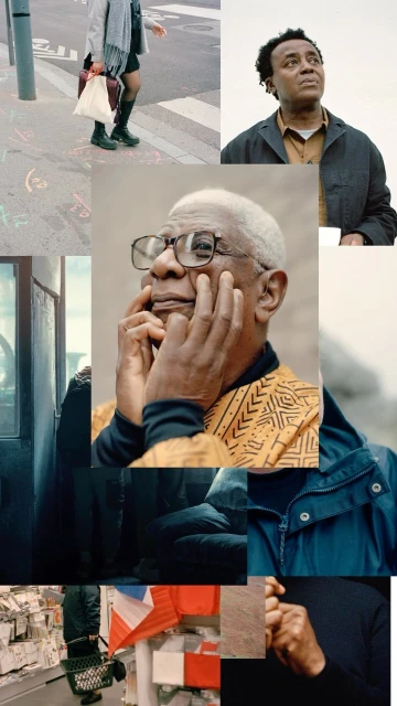 Composite image featuring multiple people and scenes: adults in outdoor and indoor settings, with flags, cityscapes, and candid portraits.