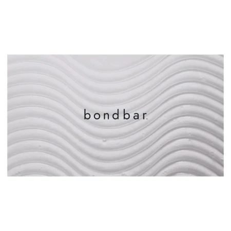 Textured white background featuring the minimalist 'bondbar' logo in the center, creating a clean and modern visual design.