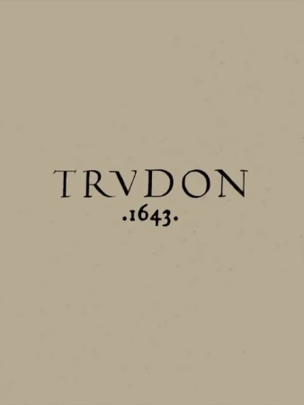 Text graphic featuring the word "TRVDON" and the year "1643" in a serif typeface against a neutral background.