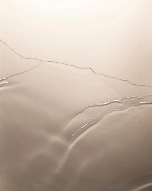 Abstract liquid art with waves and curves in shades of beige, cream, and white, creating a minimalist design with subtle textures.