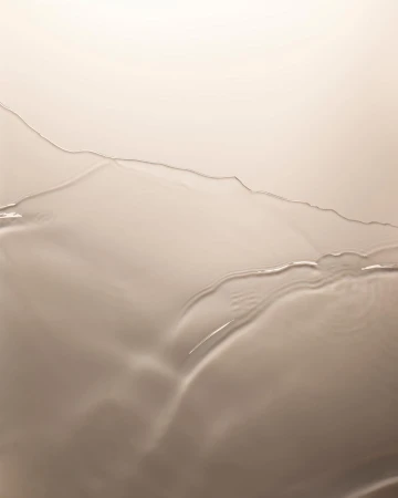 Abstract liquid art with waves and curves in shades of beige, cream, and white, creating a minimalist design with subtle textures.