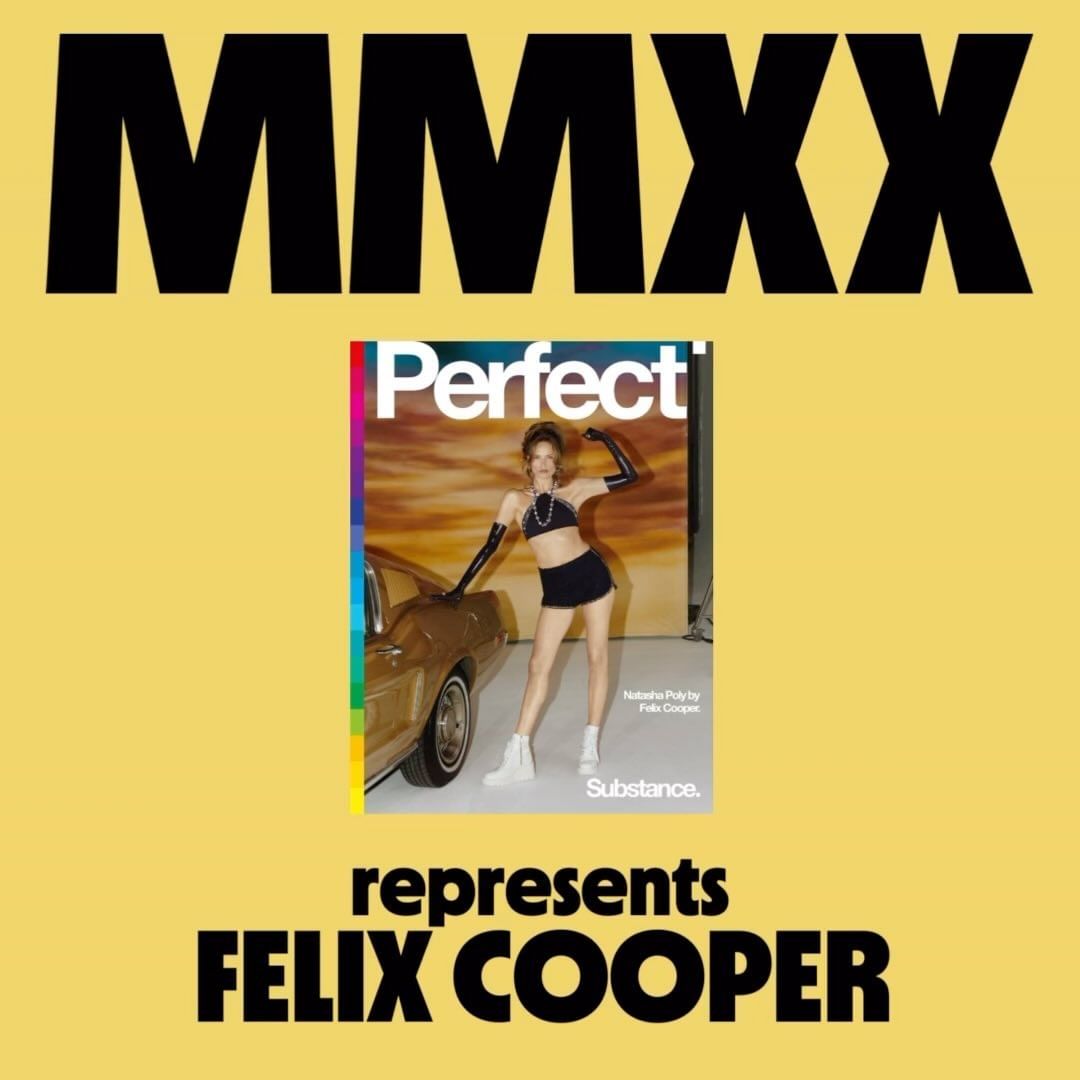 Magazine cover features Natasha Poly posing in a black outfit next to a vintage car against an earth-tone backdrop. Bold text.