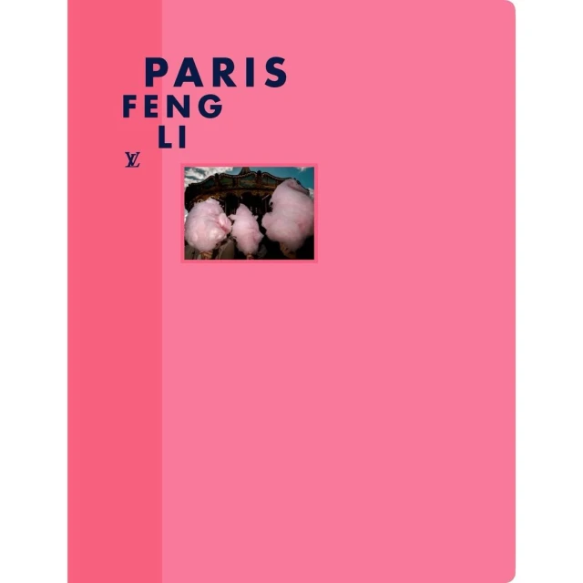 Pink book cover with image of three cotton candy clouds and the text 'Paris Feng Li', plus a small brand logo.