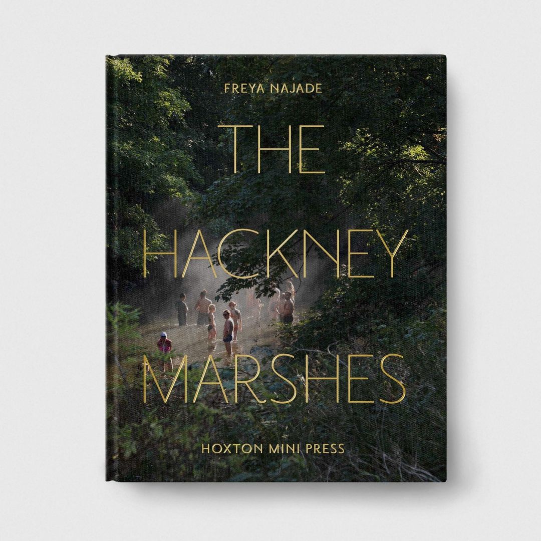 Book cover features a group of people bathing in a forest with text overlay, creating a visually intriguing and nature-inspired design.