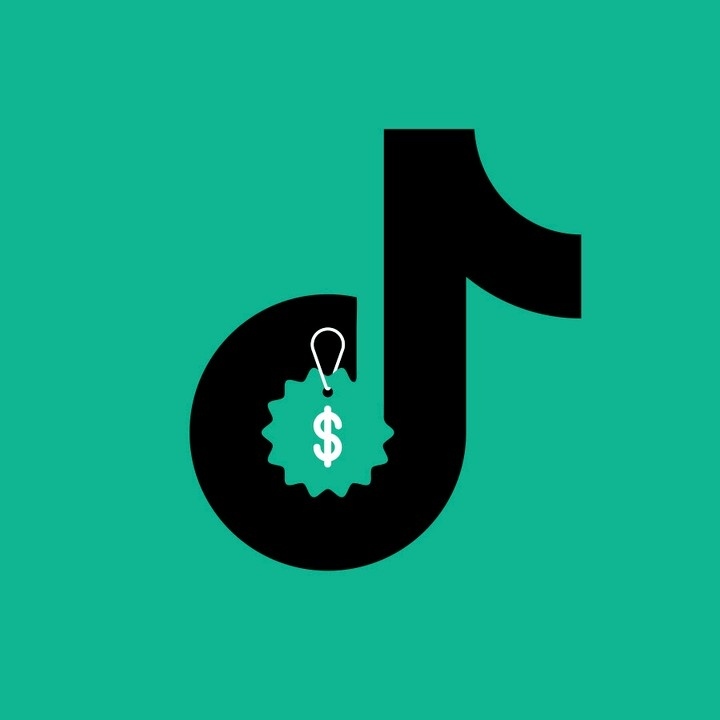 Graphical illustration of a black musical note-like figure with a price tag hanging from it, set against a teal background.