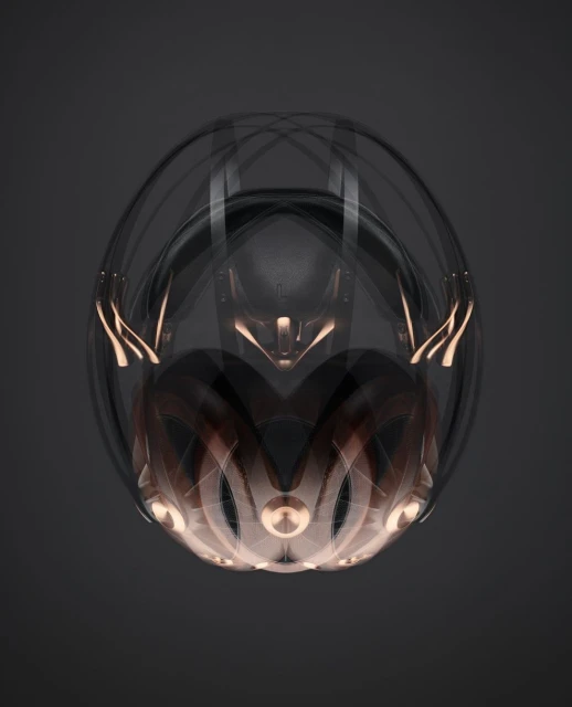 Futuristic bike helmet with a transparent outer shell and detailed internal structure, set against a dark gray background.