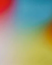 Abstract gradient image featuring soft blurred fields of blue, red, yellow, and white blending together.