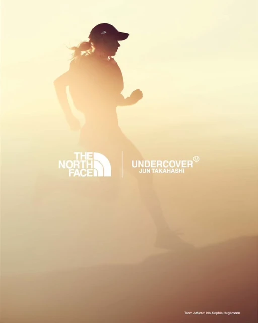 A woman is running outdoors, back-lit by sunlight. She is wearing a baseball cap and athletic clothing. The background is a gradient of tans.