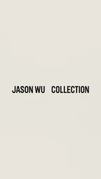 Black uppercase text reading Jason Wu Collection centered against a textured light grey paper background