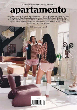 Solange Knowles posing in front of a large mirror in a living room interior shot by Jody Rogac