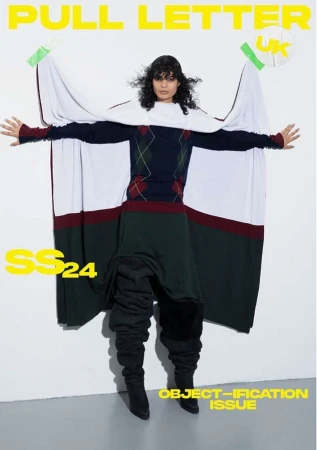Magazine cover featuring a woman in a stylish outfit, standing against a white background, promoting the 'Object-ification' issue.