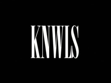 Bold white typographic logo spelling KNWLS centered against a solid black background.