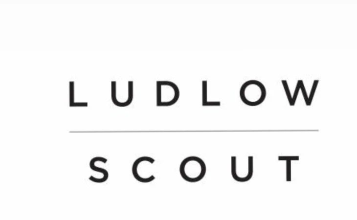 Black typographical logo of Ludlow Scout centered on a plain white background with a horizontal dividing line