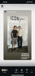 Two male models posing against a height chart wall backdrop for Ludlow Scout in New York