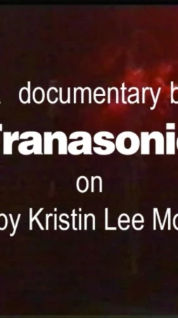 Title card with text for a documentary by Kristin Lee Morelli with 'Transsonic' in large white letters on a red background.