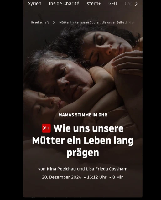 A heartwarming scene of a mother embracing her two children, all with closed eyes in close proximity, bathed in soft, warm lighting.