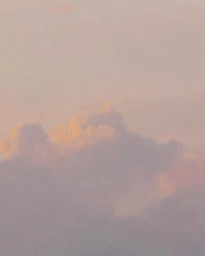 Soft pastel clouds filling a pale pink and warm golden sunset sky
