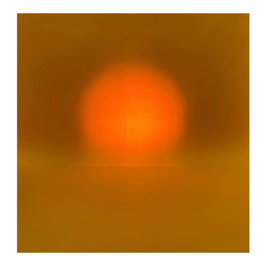 Abstract sunset art featuring warm, vibrant orange and yellow hues in a softly textured gradient design.