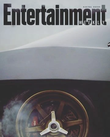 Entertainment Weekly digital cover featuring a car wheel with steam rising and a glimpse of the car's body and a desert landscape.