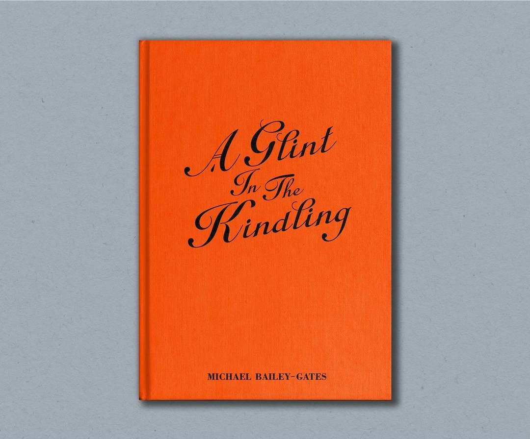 Bright orange book cover featuring black calligraphy text against a light gray background, creating a bold visual contrast.