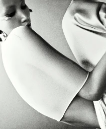 Monochrome portrait of a woman wearing a light top with sculptural fabric folds, shot by Nick Yang in Paris.