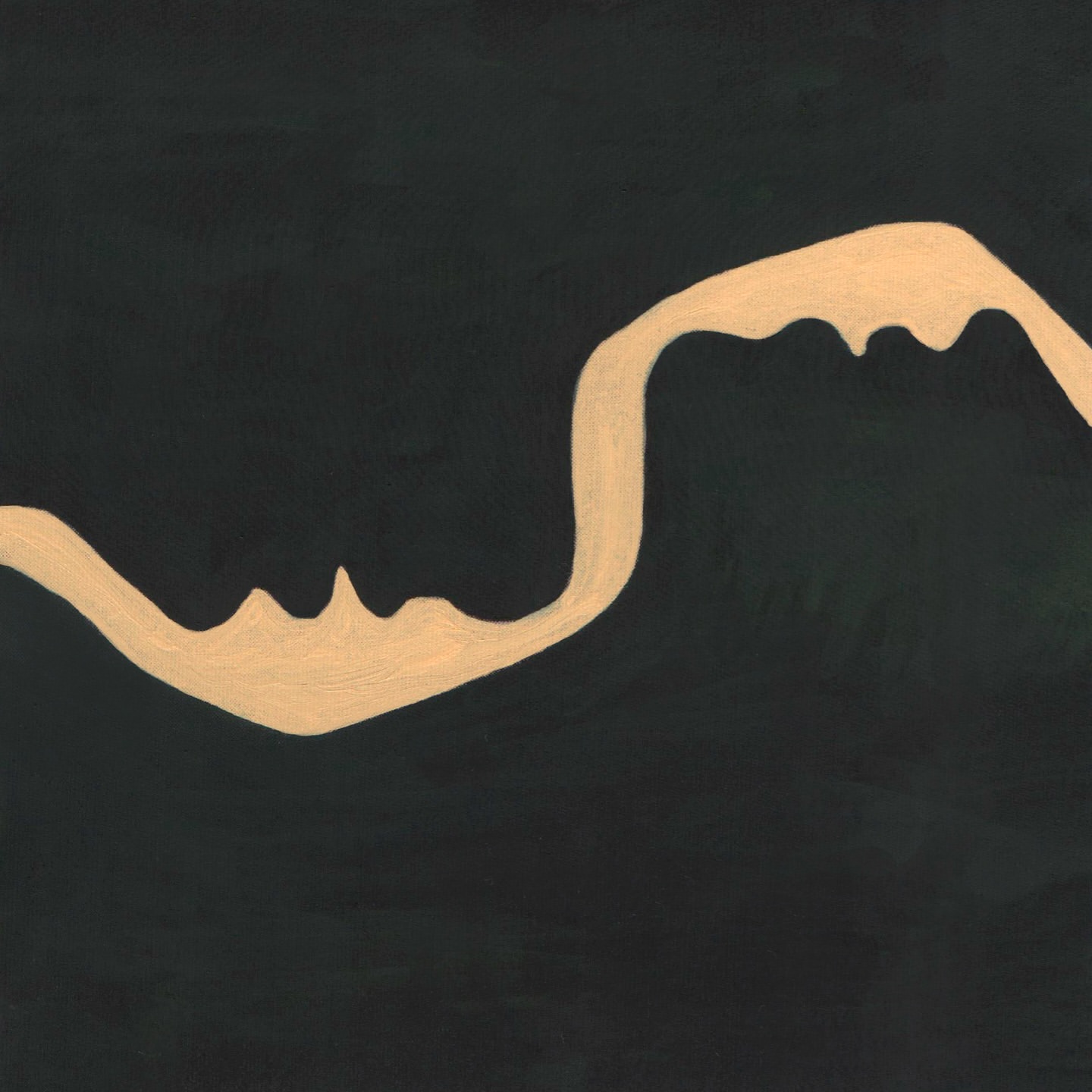 Abstract art with flowing beige lines against a dark background. Minimalist design. Perfect for backgrounds and graphic design projects.