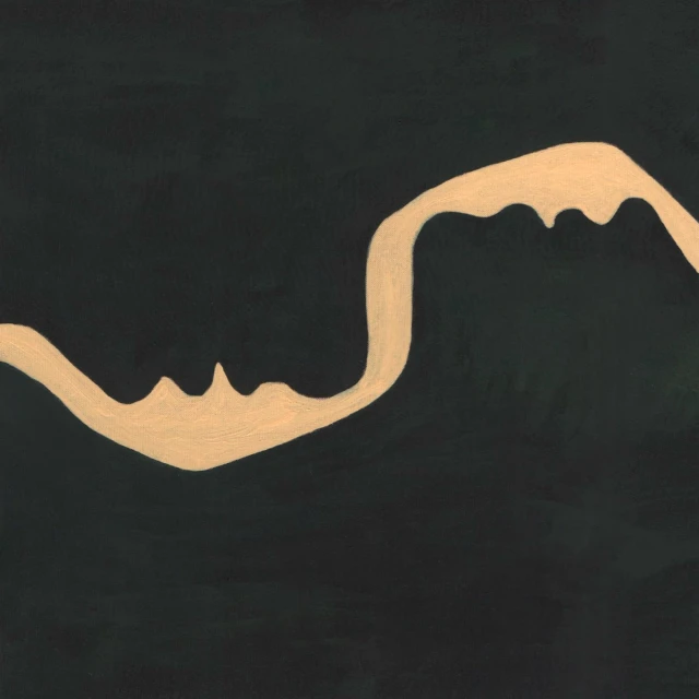 Abstract art with flowing beige lines against a dark background. Minimalist design. Perfect for backgrounds and graphic design projects.