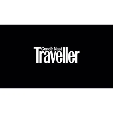 White Condé Nast Traveller logo typography centered against a solid black background.