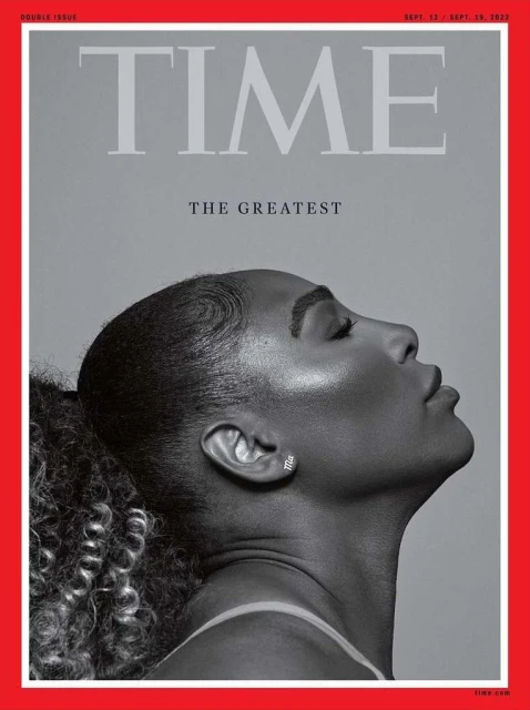 Black and white portrait of an African American woman, eyes closed, on the cover of Time Magazine with a red border, text above.