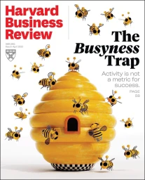 Magazine cover illustration featuring a large yellow beehive surrounded by mechanical bees against a white background.