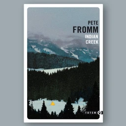 Book cover illustration by Riki Blanco showing a tiny yellow tent in a vast snowy forest below mountains.