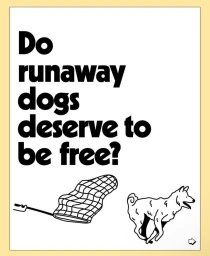Illustration by Rinee Shah featuring black text asking a question and a net chasing a running dog
