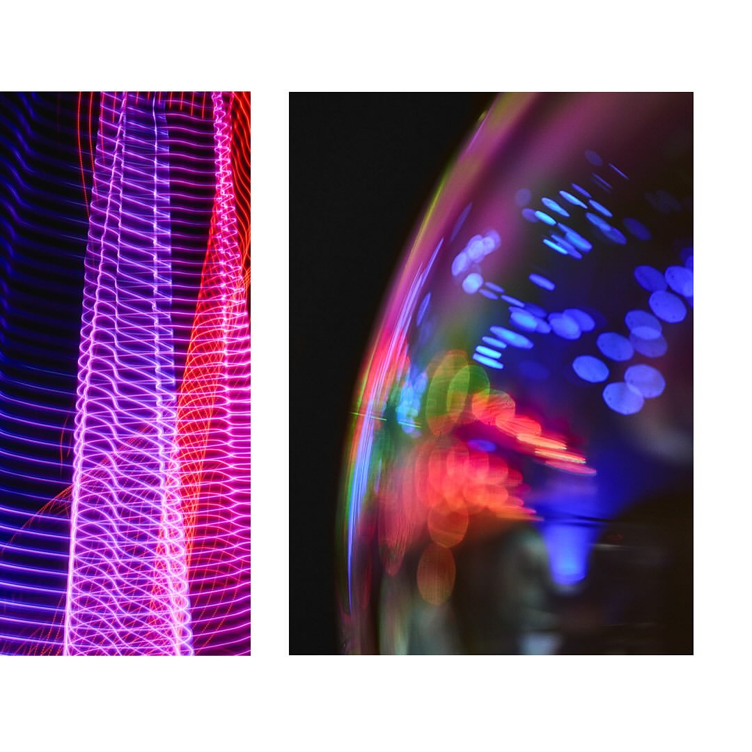 Abstract image featuring colorful light trails in purple, blue, red, and green against a dark backdrop, creating a dynamic visual.