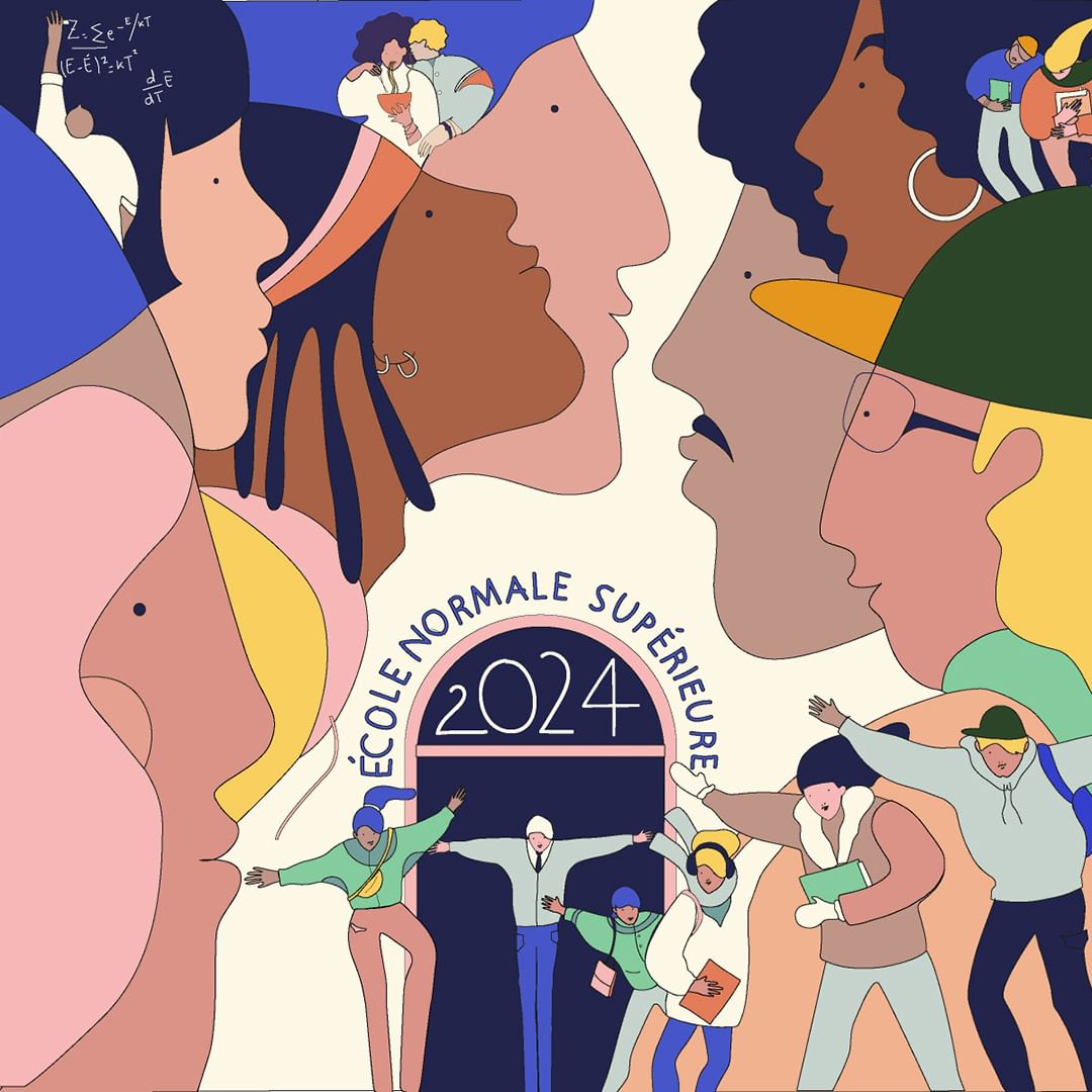 Artistic illustration featuring diverse faces and figures with mathematical equations in the background, evoking an educational atmosphere.