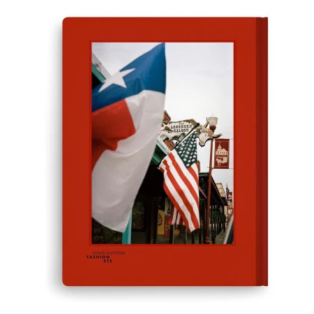 Book cover featuring Texas and USA flags in focus, showcasing Texas pride and American symbolism against a city backdrop.