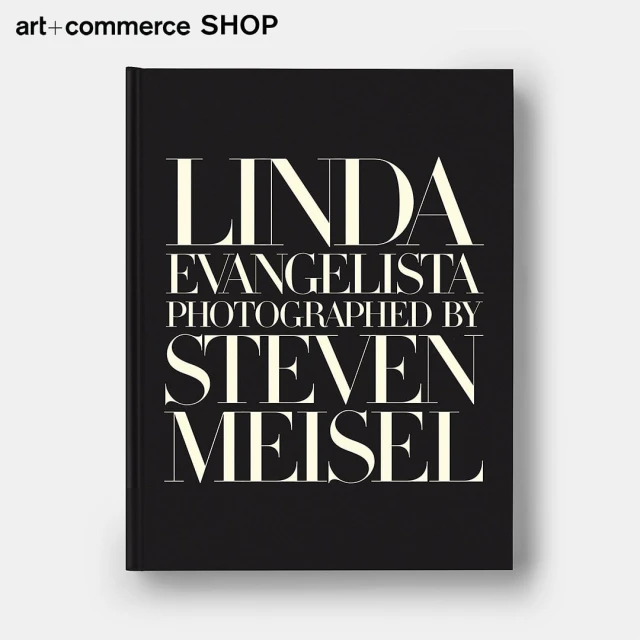 Book cover featuring Linda Evangelista photographed by Steven Meisel, displayed against a soft grey backdrop.