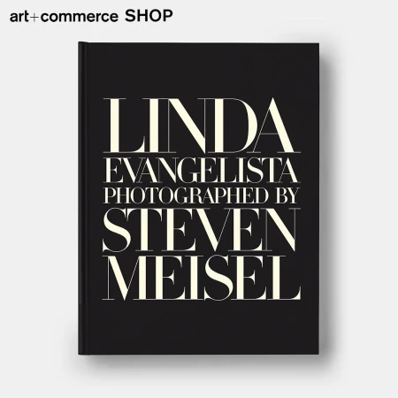 Book cover featuring Linda Evangelista photographed by Steven Meisel, displayed against a soft grey backdrop.