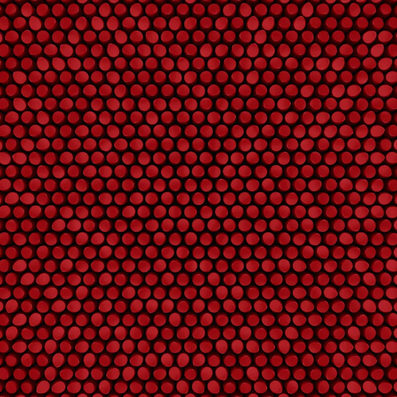 Close-up abstract digital pattern of dense dark red circular honeycomb cells created by Preston Chaplin.