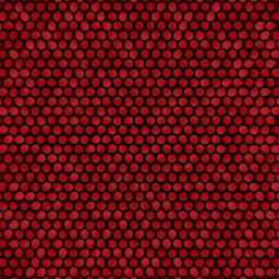 Close-up abstract digital pattern of dense dark red circular honeycomb cells created by Preston Chaplin.