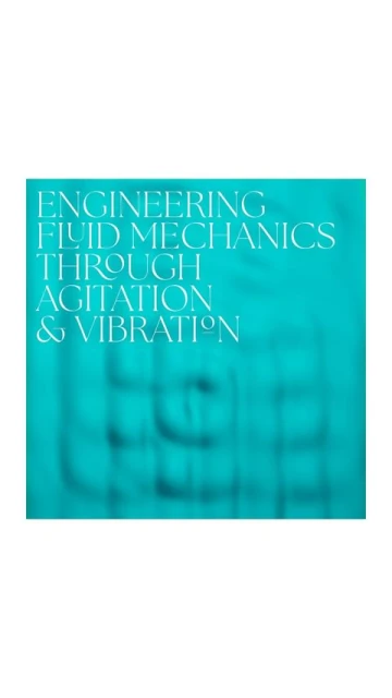 Conceptual image of an engineering fluid mechanics graphic with text overlay in teal, turquoise, and white, with a blurred backdrop.