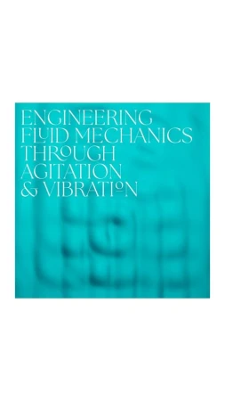 Conceptual image of an engineering fluid mechanics graphic with text overlay in teal, turquoise, and white, with a blurred backdrop.