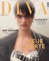 Magazine cover featuring a woman with short dark hair in a textured top, shot by photographer Theresa Kaindl in Paris