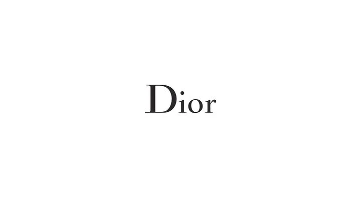 Dior logo in black on a white background with clean, minimalist typography, suitable for beauty, fashion, or luxury brand visuals.