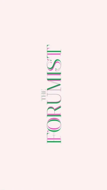 Vertical format image with 'THE FORUMIST' text, pink and green accents on light pink background, showcasing modern typography.