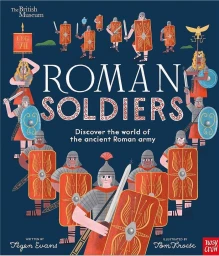 Illustrated book cover featuring Roman soldiers in armor with red shields against a dark blue background by Tom Froese