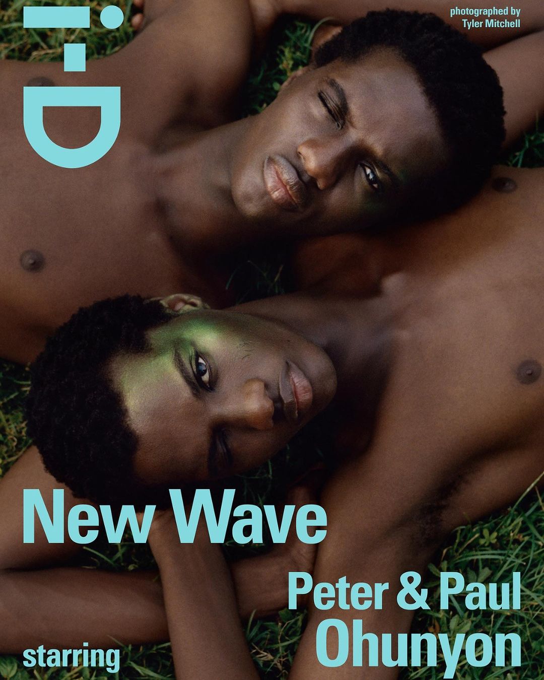 Magazine cover featuring Peter & Paul Ohunyon with 'New Wave' in light blue font, against a grassy background.